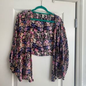 Floral Print crop kimono